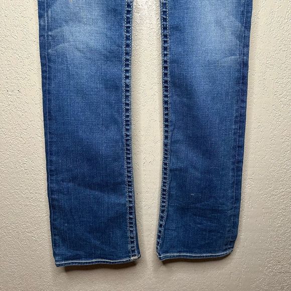 True Religion Billy Stretch Denim Blue Jeans Pocket Flaps Womens Size 28 x 34 - Picture 3 of 8
